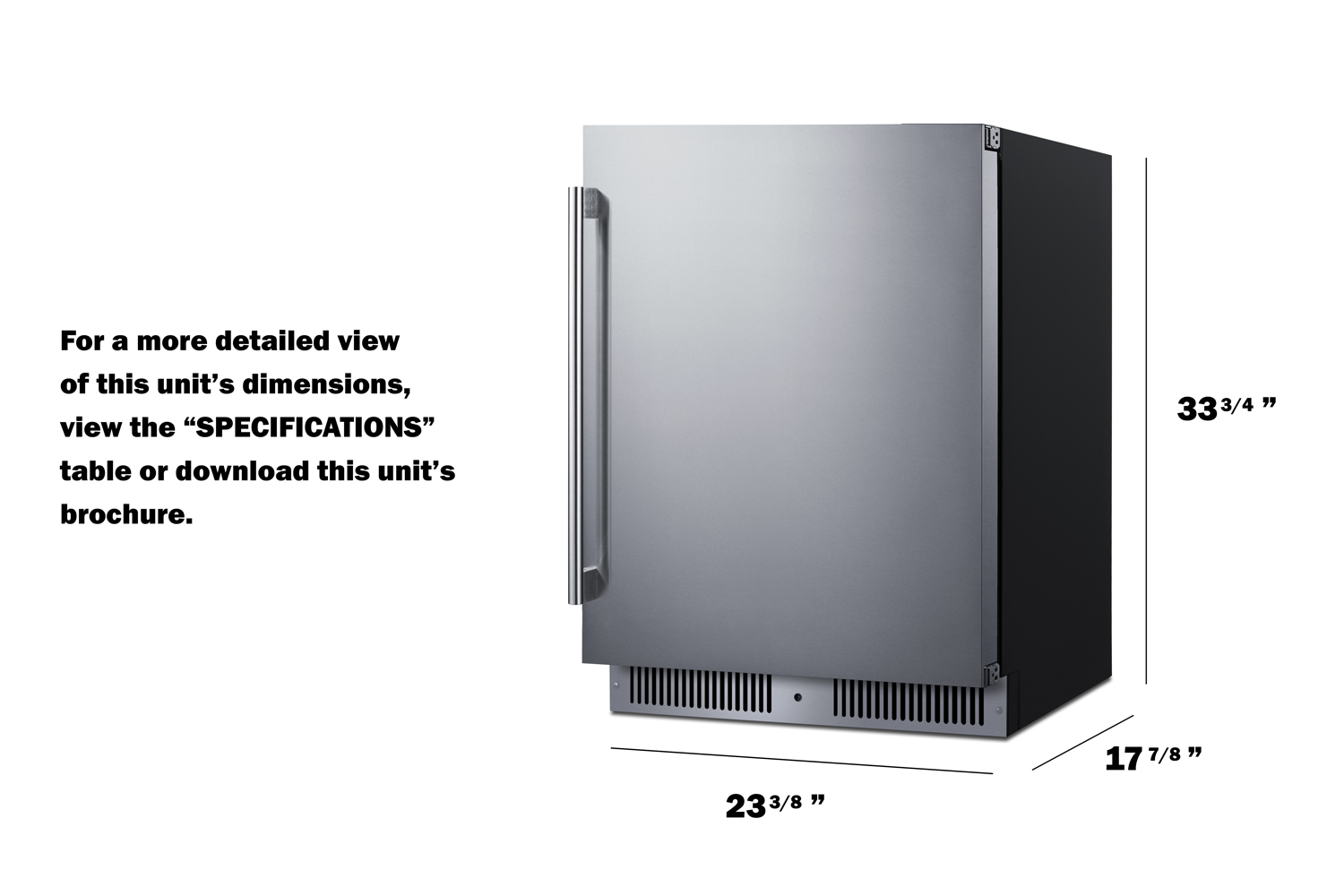 Summit Appiance 24" Wide Built-In Shallow-Depth All-Refrigerator - View 6 | Fridge.com