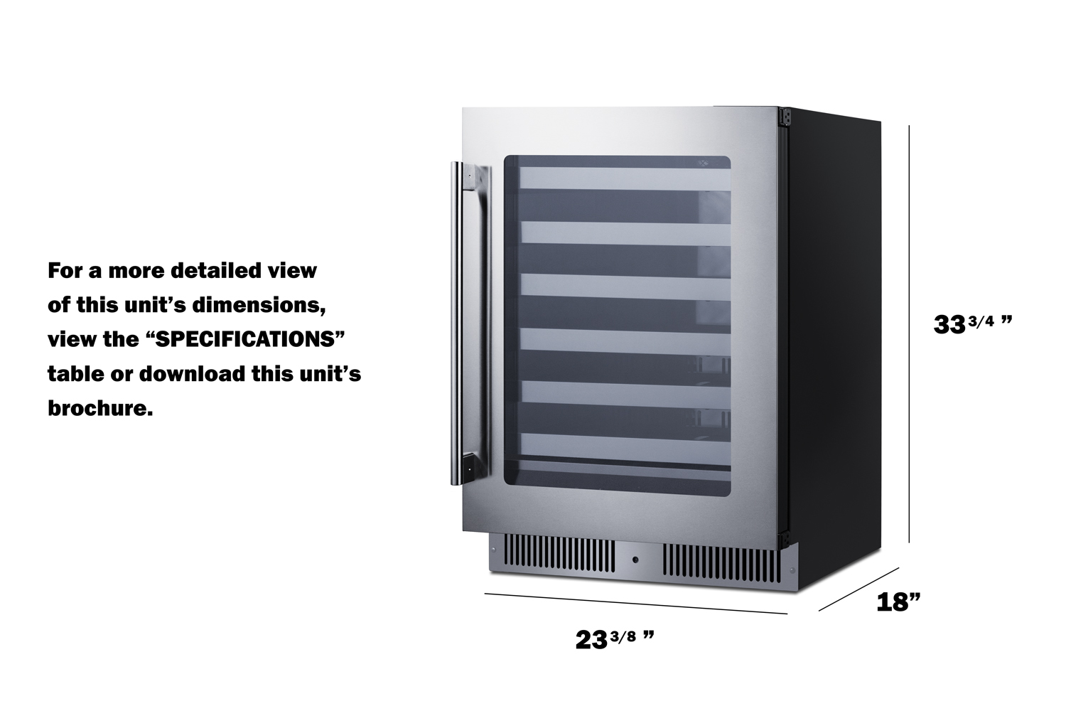 Summit Appliance 24" Wide Built-In Residential Shallow 18" Depth Wine Cellar - View 5 | Fridge.com
