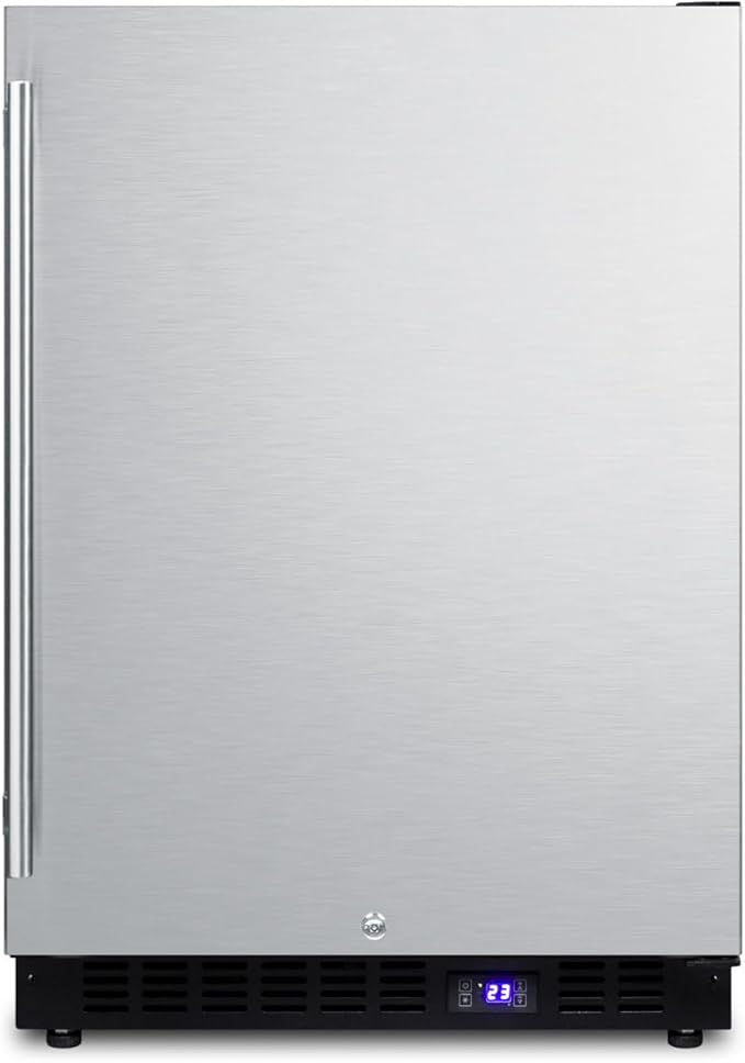 Summit 24” Freezer with Ice Maker, Built-in Outdoor Freezer, 4.7 cu.ft. Capacity, Stainless Steel- SPFF51OSIM | Fridge.com