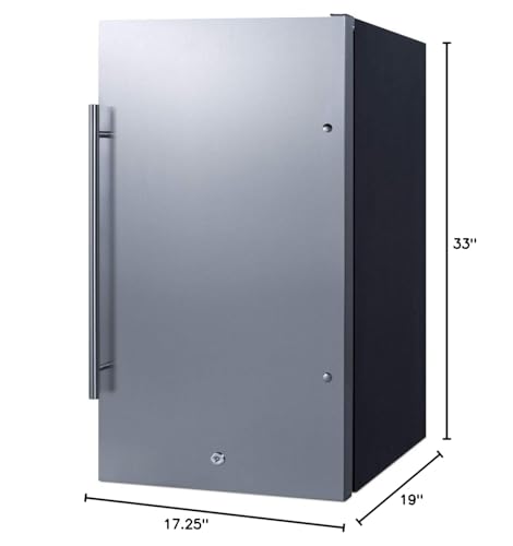 Summit 19” Refrigerator, Shallow Depth, Built-In, Outdoor Refrigerator, Energystar, 3.13 cu.ft.Capacity, Stainless Steel- SPR196OS - View 2 | Fridge.com