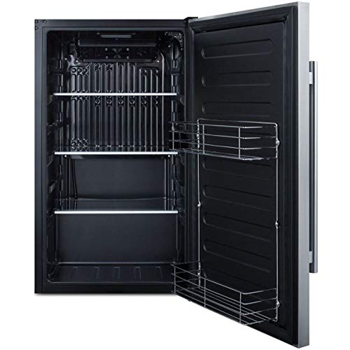 Summit 19” Refrigerator, Shallow Depth, Built-In, Outdoor Refrigerator, Energystar, 3.13 cu.ft.Capacity, Stainless Steel- SPR196OS - View 4 | Fridge.com