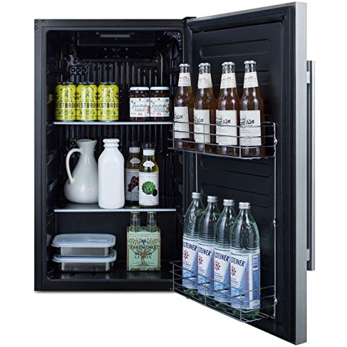 Summit 19” Refrigerator, Shallow Depth, Built-In, Outdoor Refrigerator, Energystar, 3.13 cu.ft.Capacity, Stainless Steel- SPR196OS - View 5 | Fridge.com