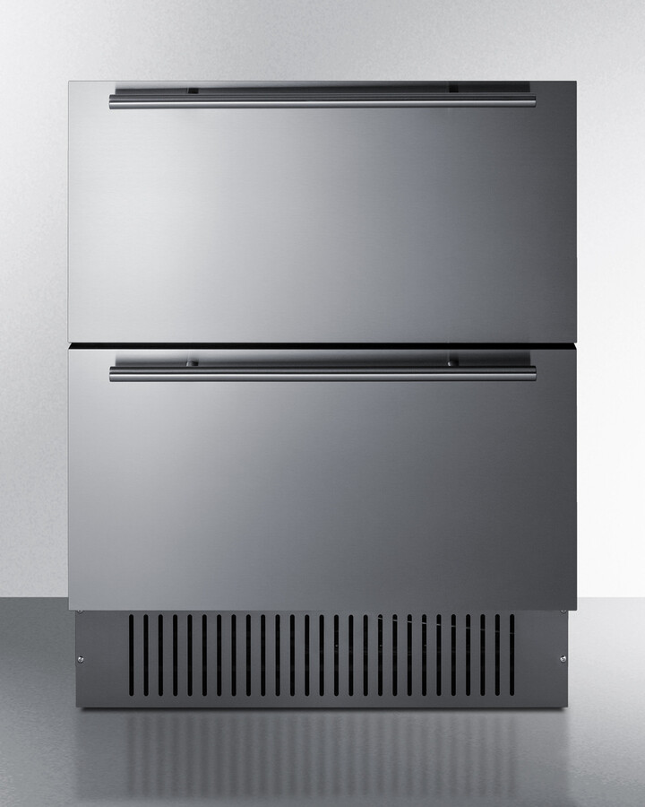 Summit 27” Two Drawer Refrigerator, Outdoor Drawer Refrigerator, 4.83 cu.ft. Capacity, Stainless Steel, Panel Ready Capable*- SPR275OS2D (*Panels not included) | Fridge.com
