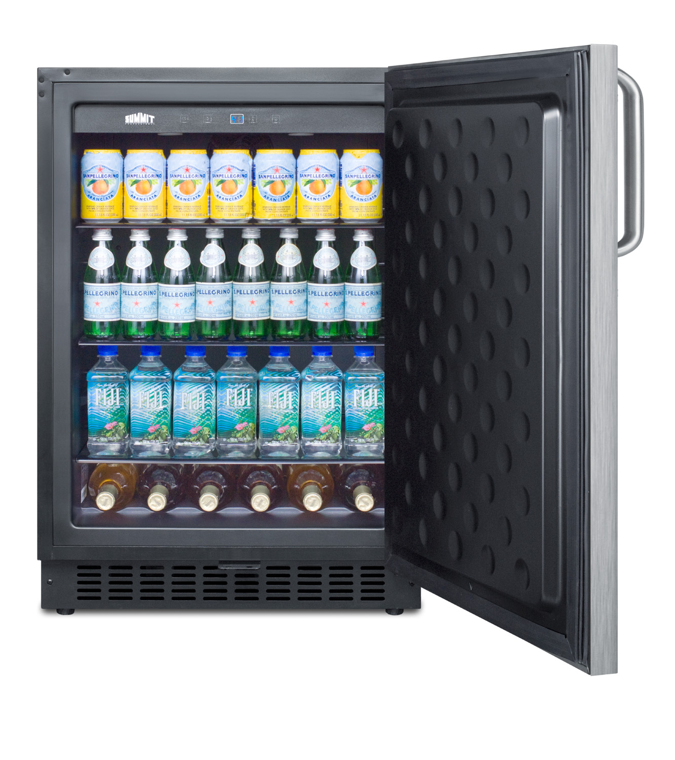 Summit Appliance 23.63'' W Convertible 90 Cans (12 oz.) 4.6 Cubic Feet Outdoor Rated Beverage Cooler With Wine Storage - View 3 | Fridge.com