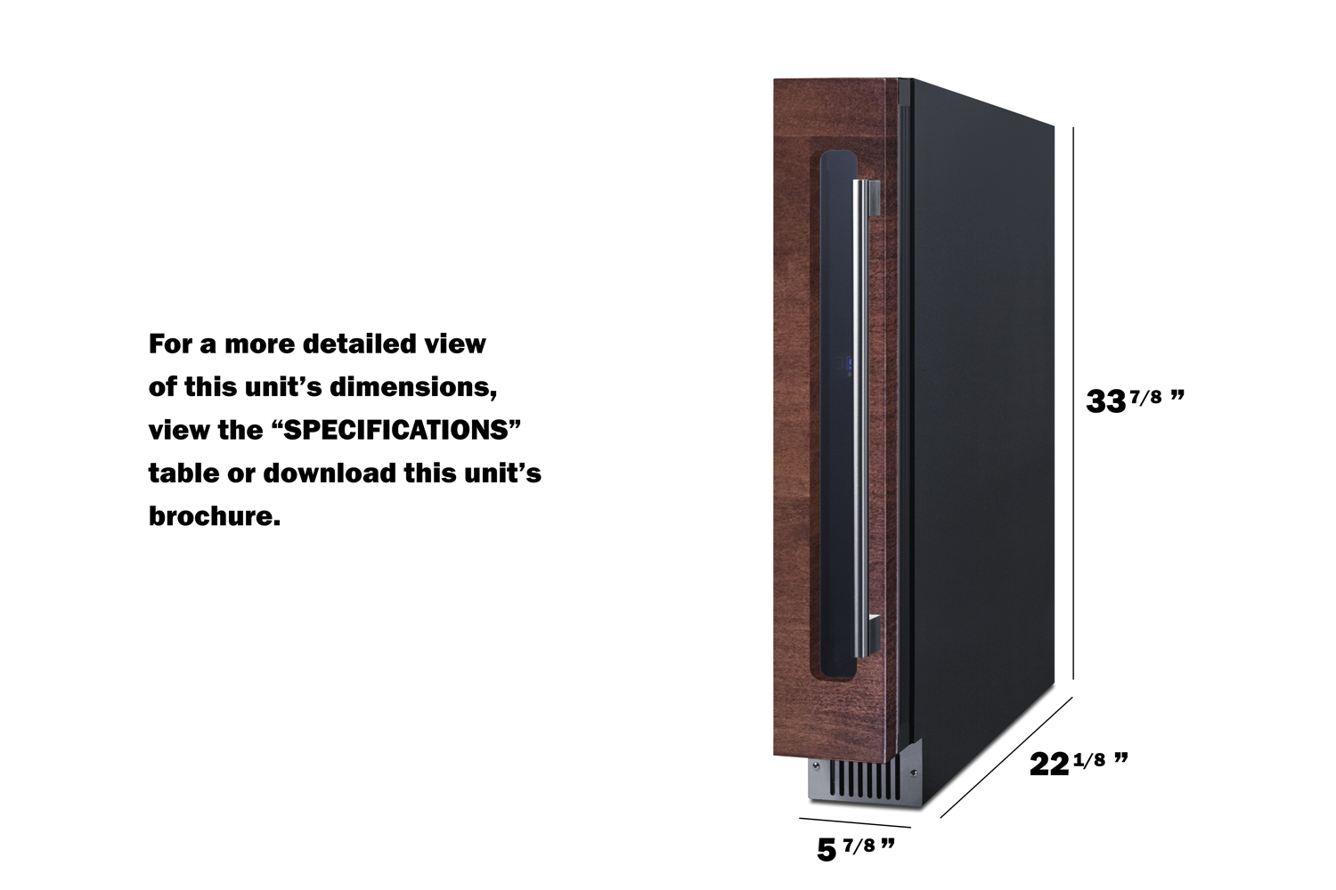 Summit Appliance 6" Wide Built-In Wine Cellar (Panel Not Included) - View 4 | Fridge.com
