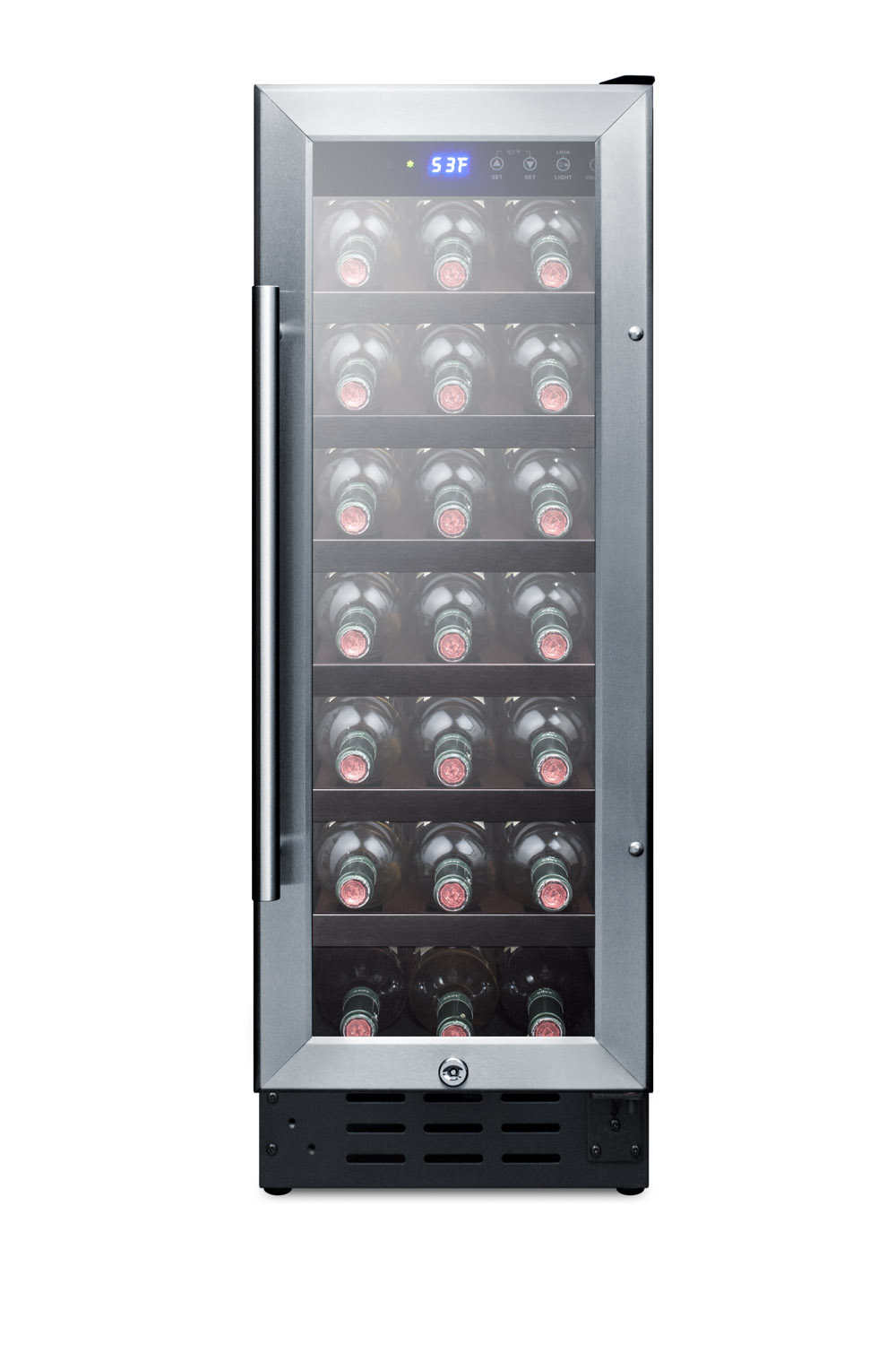 Summit Appliance Single Zone 11.88'' 21 Bottle Wine Refrigerator With Reversible Door - View 3 | Fridge.com