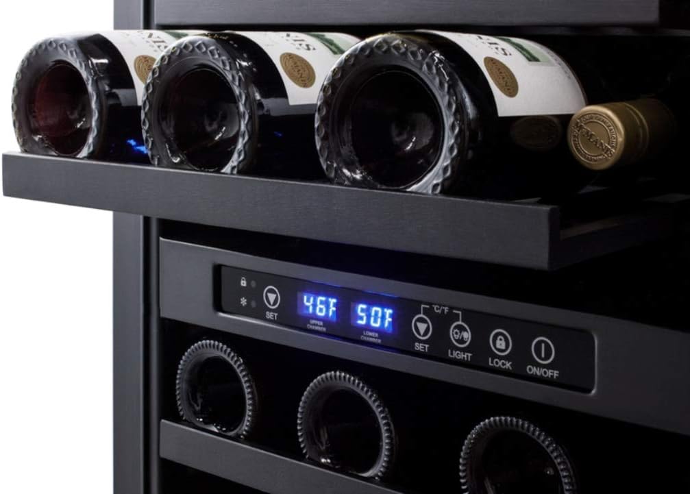 Summit 18” Wine Cellar, 28 Bottle Capacity, 3.3 cu.ft., Built-In Wine Cellar, Stainless Steel- SWC182Z | Fridge.com