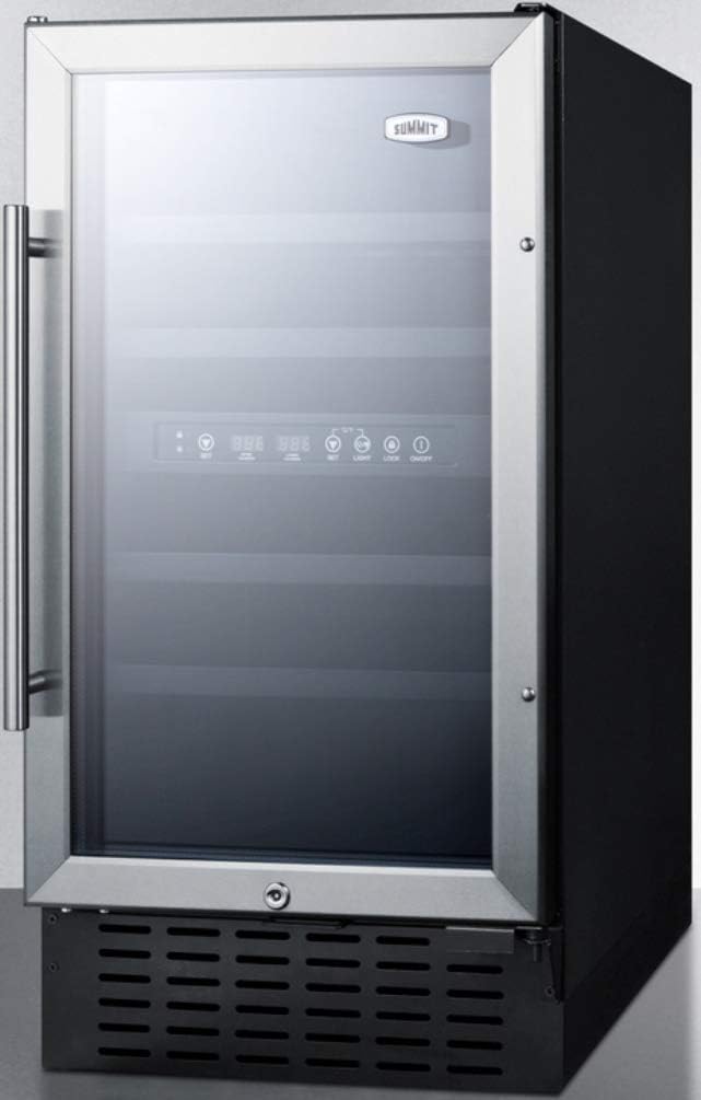 Summit 18” Wine Cellar, 28 Bottle Capacity, 3.3 cu.ft., Built-In Wine Cellar, Stainless Steel- SWC182Z - View 3 | Fridge.com