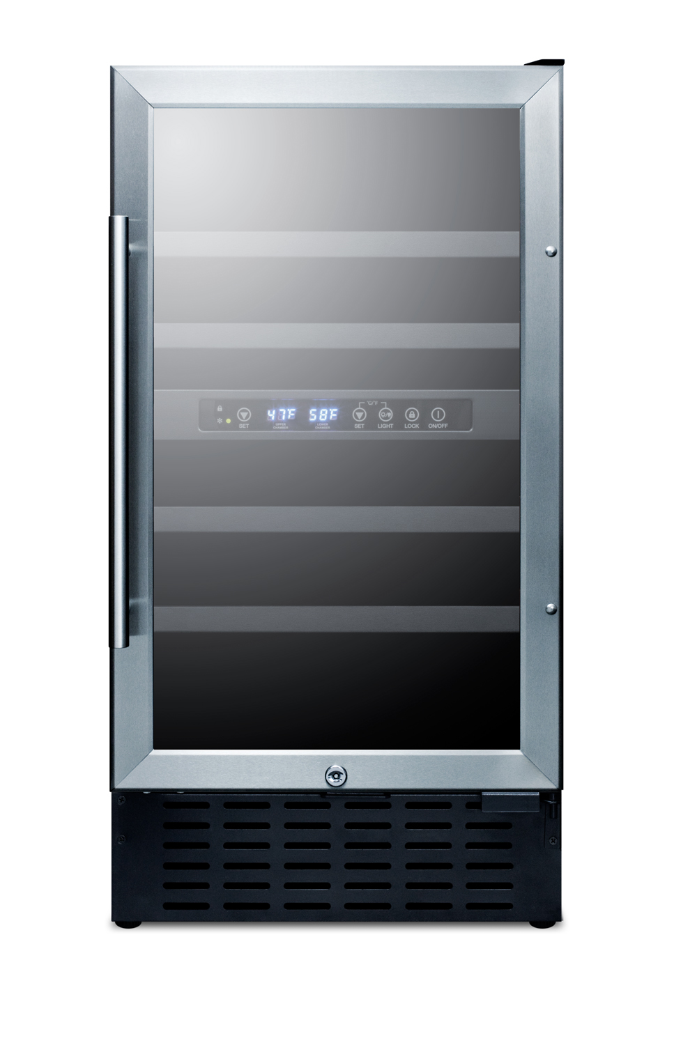 Summit Appliance Dual Zone 17.94'' 28 Bottle Wine Refrigerator With Reversible Door - View 2 | Fridge.com