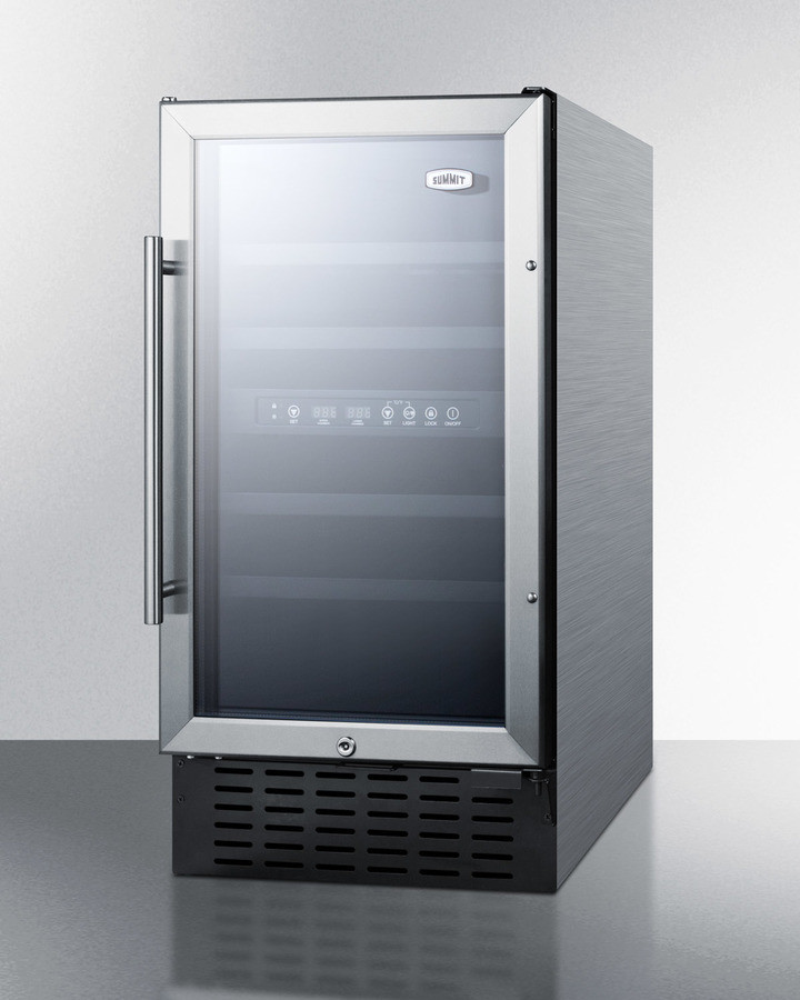 Summit Appliance Dual Zone 17.75'' 28 Bottle Wine Refrigerator with Reversible Door | Fridge.com