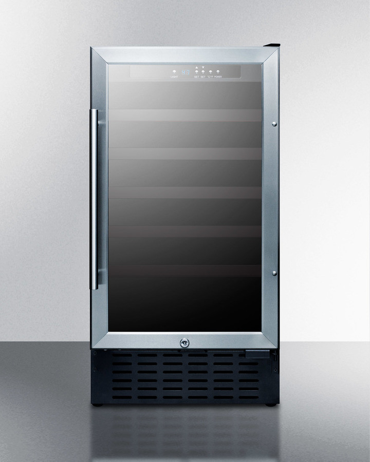 Summit Appliance Single Zone 17.75'' 34 Bottle Wine Refrigerator with Reversible Door | Fridge.com