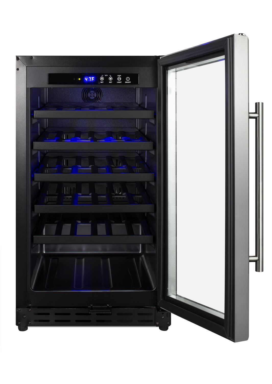 Summit Appliance Single Zone 17.75'' 34 Bottle Wine Refrigerator With Reversible Door - View 4 | Fridge.com