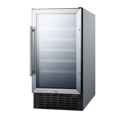 Summit Appliance Single Zone 18'' 34 Bottle Wine Refrigerator with Reversible Door | Fridge.com
