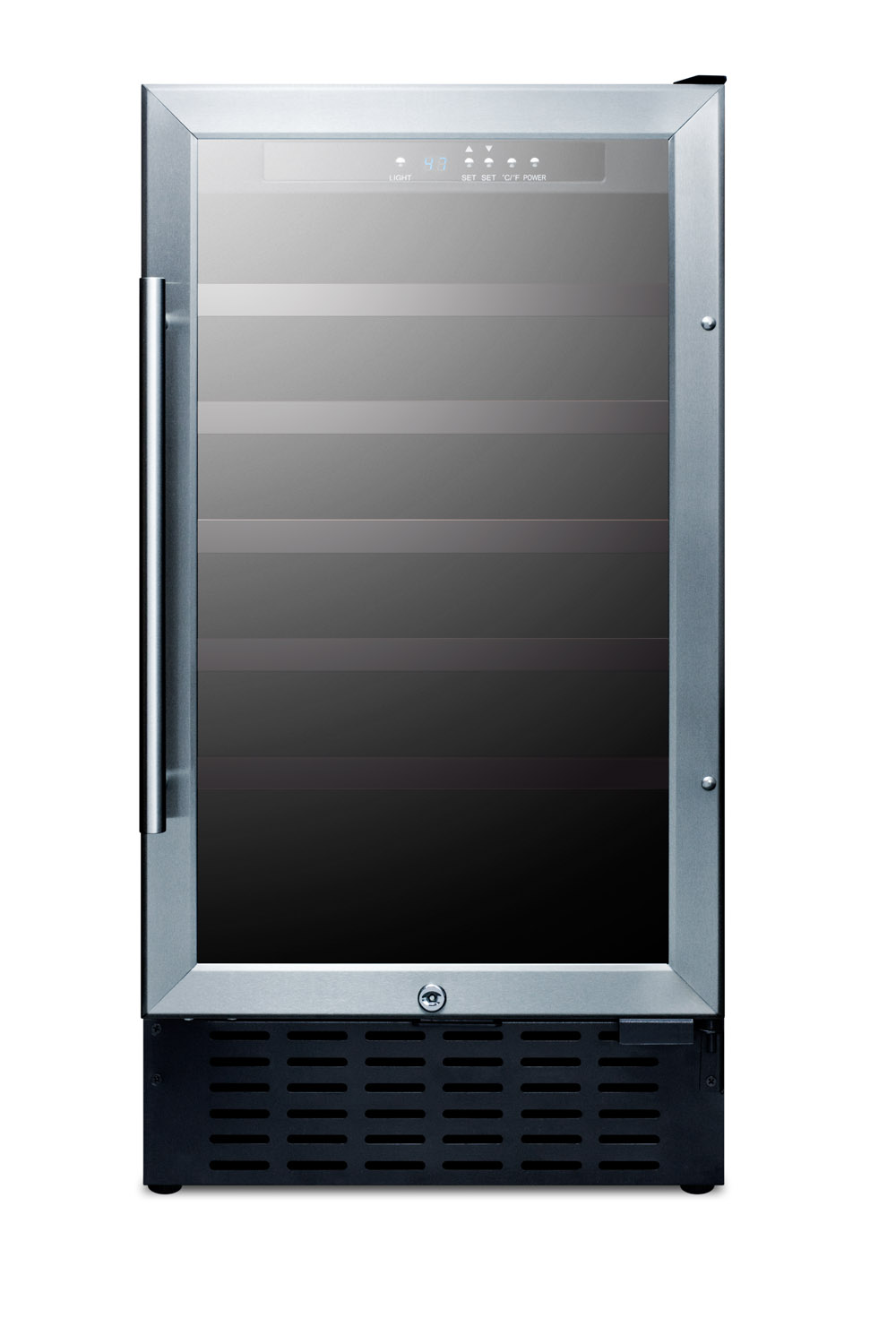 Summit Appliance Single Zone 18'' 34 Bottle Wine Refrigerator With Reversible Door - View 2 | Fridge.com