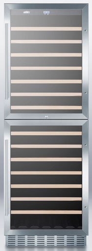 Summit Appliance Dual Zone 23.63'' 118 Bottle Wine Refrigerator with Reversible Door — FIN-0018315 | Fridge.com