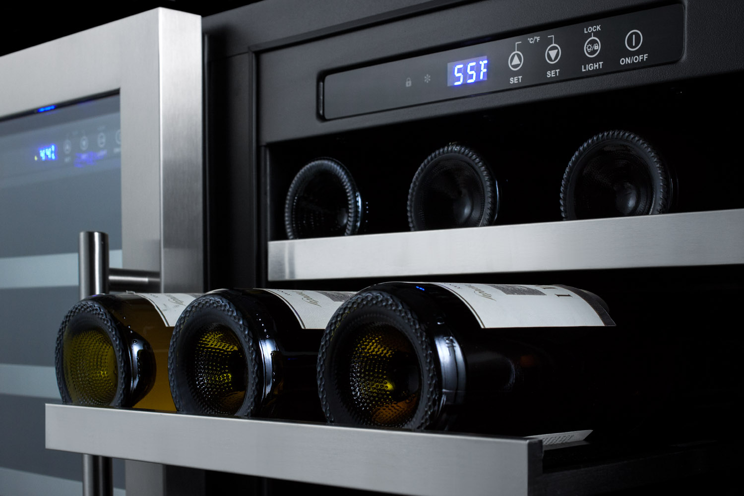 Summit Appliance Dual Zone 35.38'' 68 Bottle Wine Refrigerator - View 4 | Fridge.com