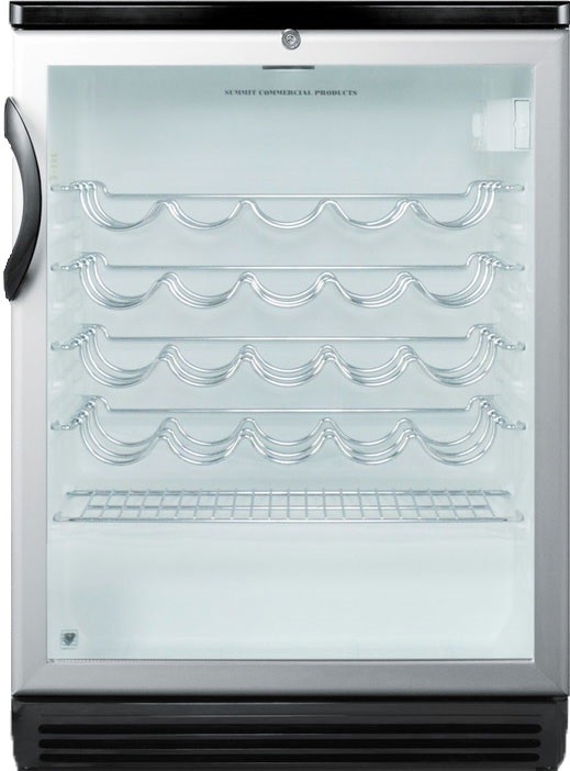Summit Appliance Single Zone 23.63'' Freestanding 36 Bottle Wine Refrigerator with Reversible Door | Fridge.com
