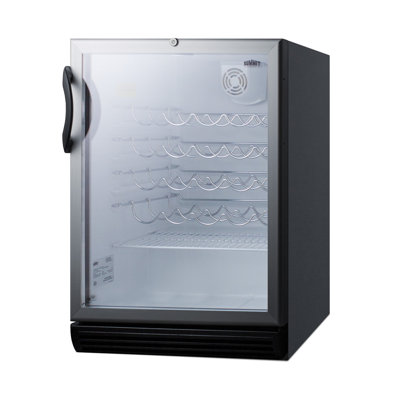 Summit Appliance Single Zone 23.63'' Freestanding 36 Bottle Wine Refrigerator with Reversible Door | Fridge.com
