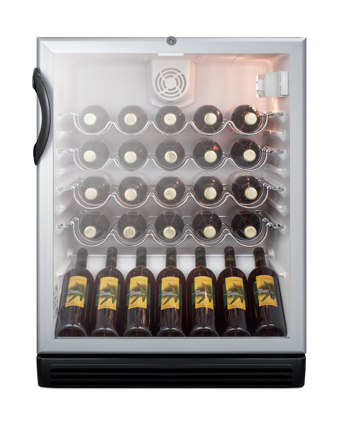 Summit Appliance Single Zone 23.63'' Freestanding 36 Bottle Wine Refrigerator With Reversible Door - View 5 | Fridge.com