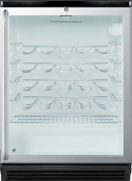 Summit Appliance Single Zone 23.63'' Freestanding 36 Bottle Wine Refrigerator with Reversible Door | Fridge.com