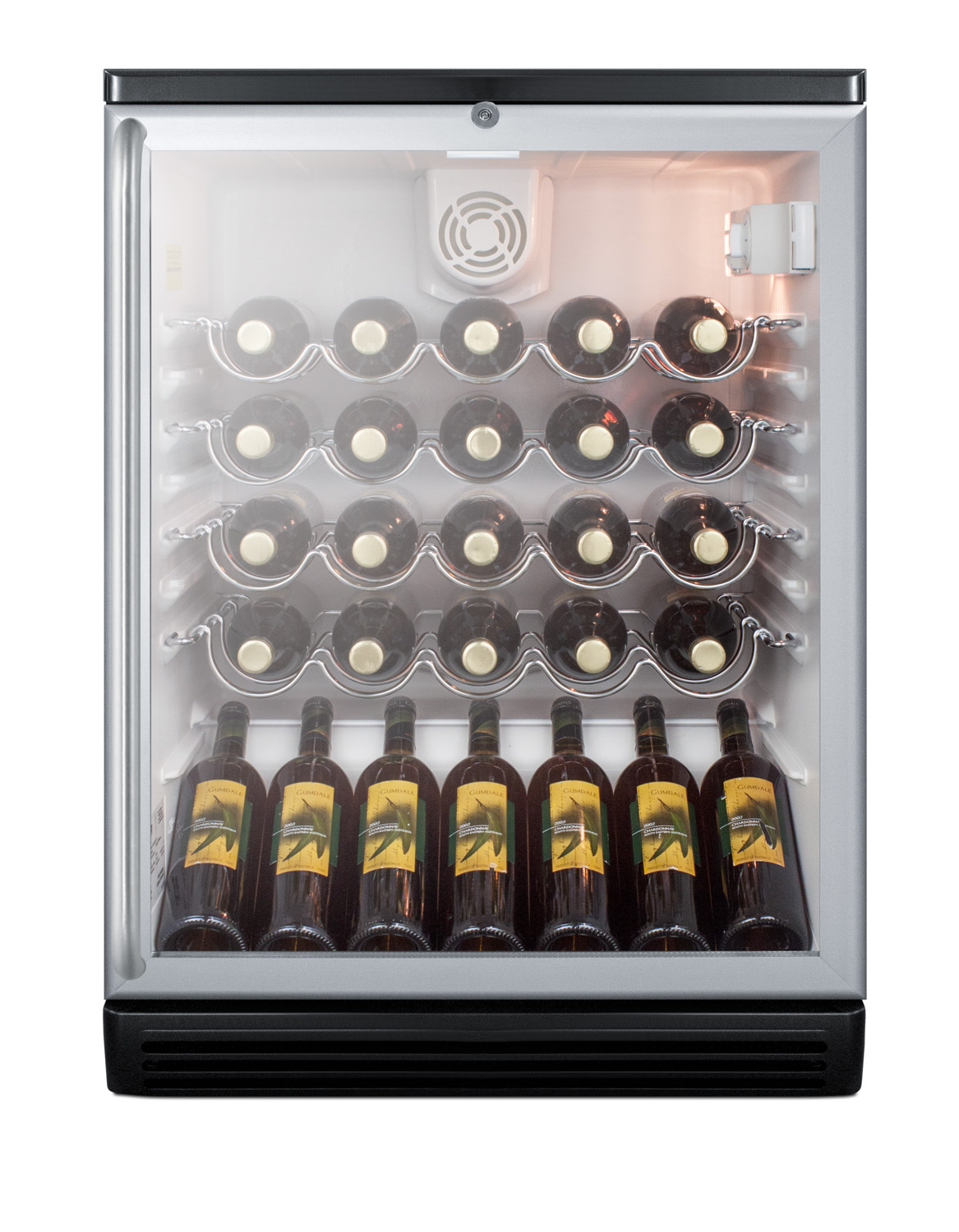 Summit Appliance Single Zone 23.63'' Freestanding 36 Bottle Wine Refrigerator With Reversible Door - View 3 | Fridge.com