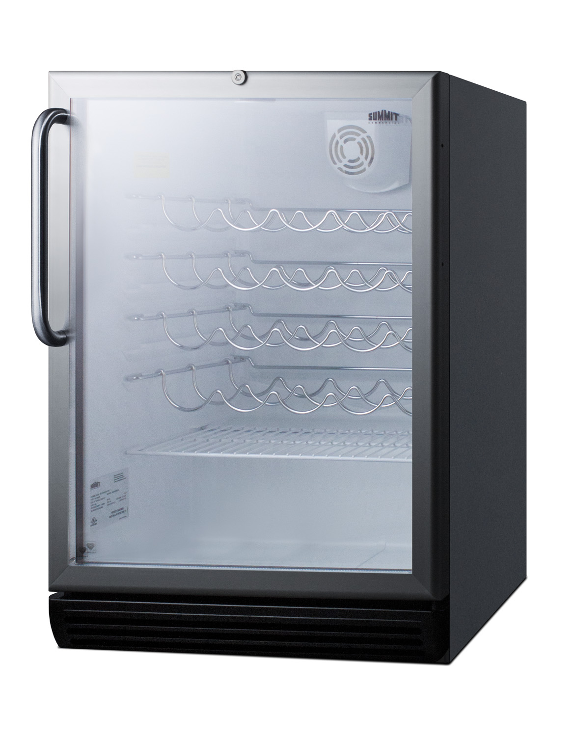 Summit Appliance Single Zone 23.63'' Freestanding 36 Bottle Wine Refrigerator With Reversible Door - View 2 | Fridge.com