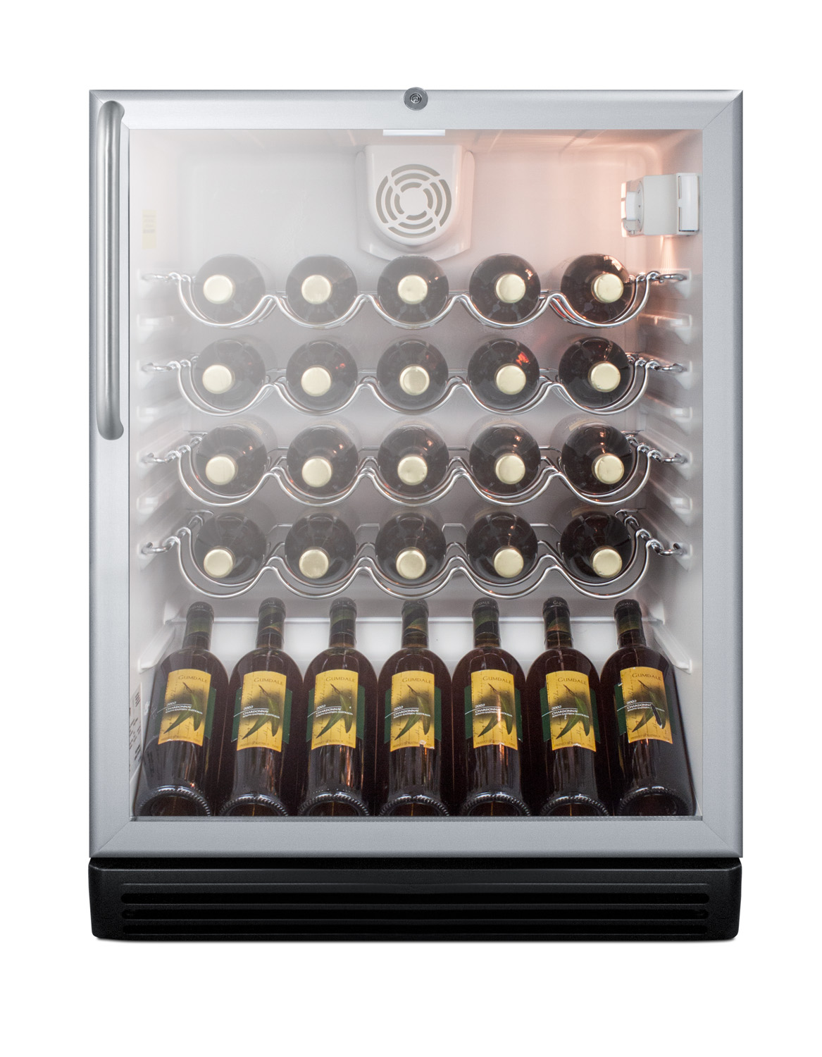 Summit Appliance Single Zone 23.63'' Freestanding 36 Bottle Wine Refrigerator With Reversible Door - View 3 | Fridge.com