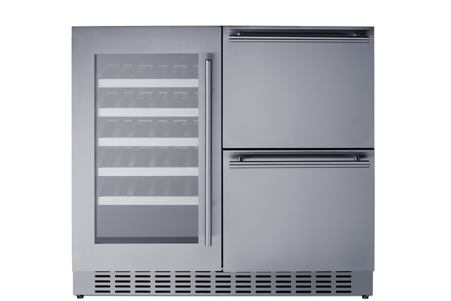 Summit Appliance 36" Wide Combination Wine Cellar & 2-Drawer Refrigerator - View 2 | Fridge.com