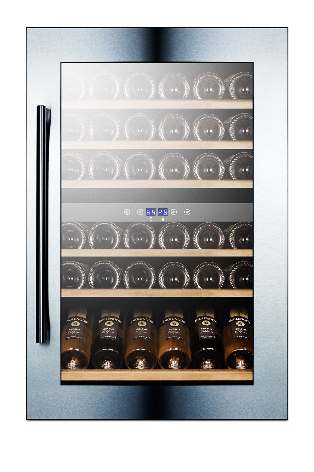 Summit Appliance Dual Zone 23.25'' Built-In 51 Bottle Wine Refrigerator With Reversible Door - View 2 | Fridge.com