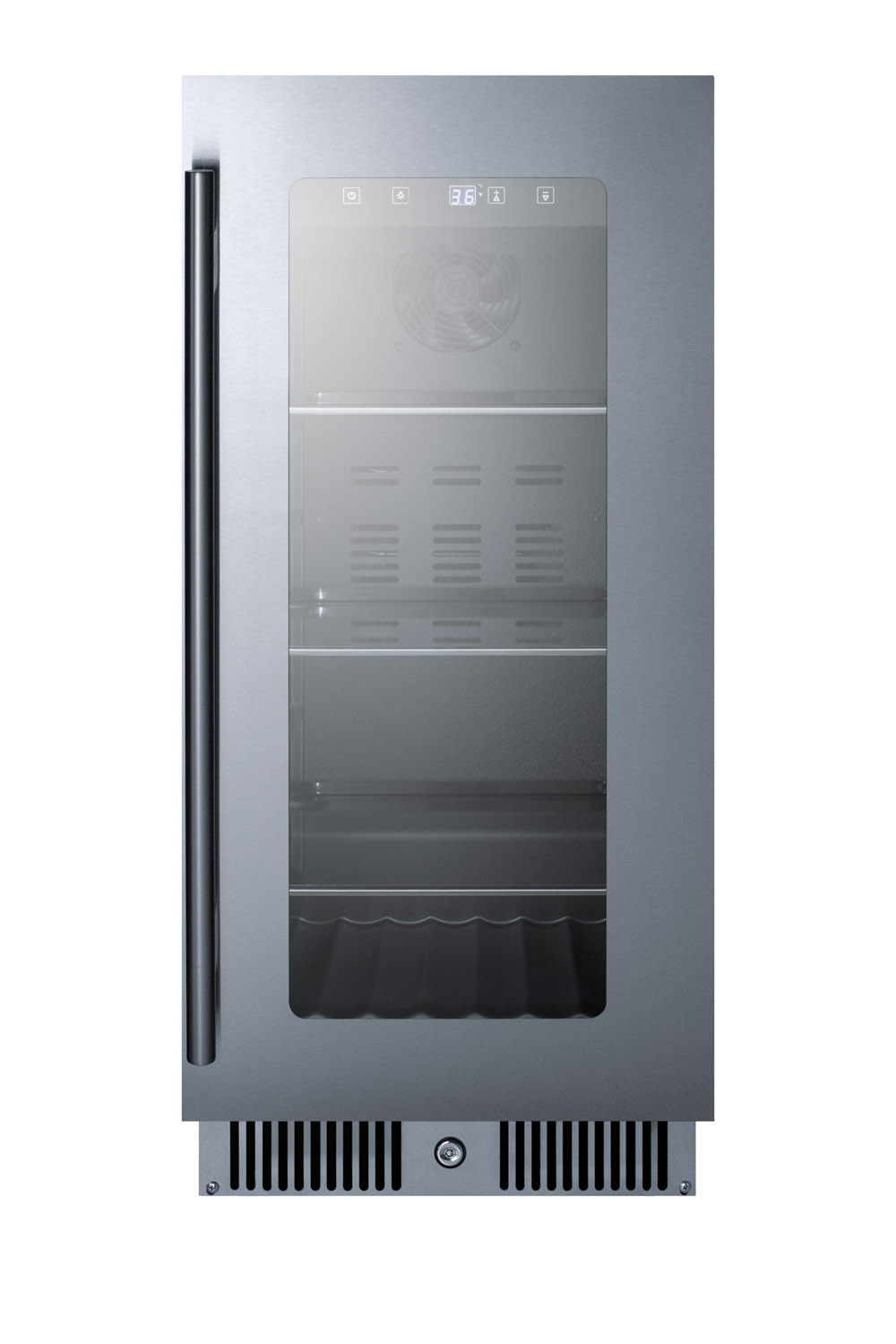 Summit Appliance 14.88'' W Convertible 112 Cans (12 oz.) 2.8 Cubic Feet Beverage Cooler With Glass Door - View 2 | Fridge.com