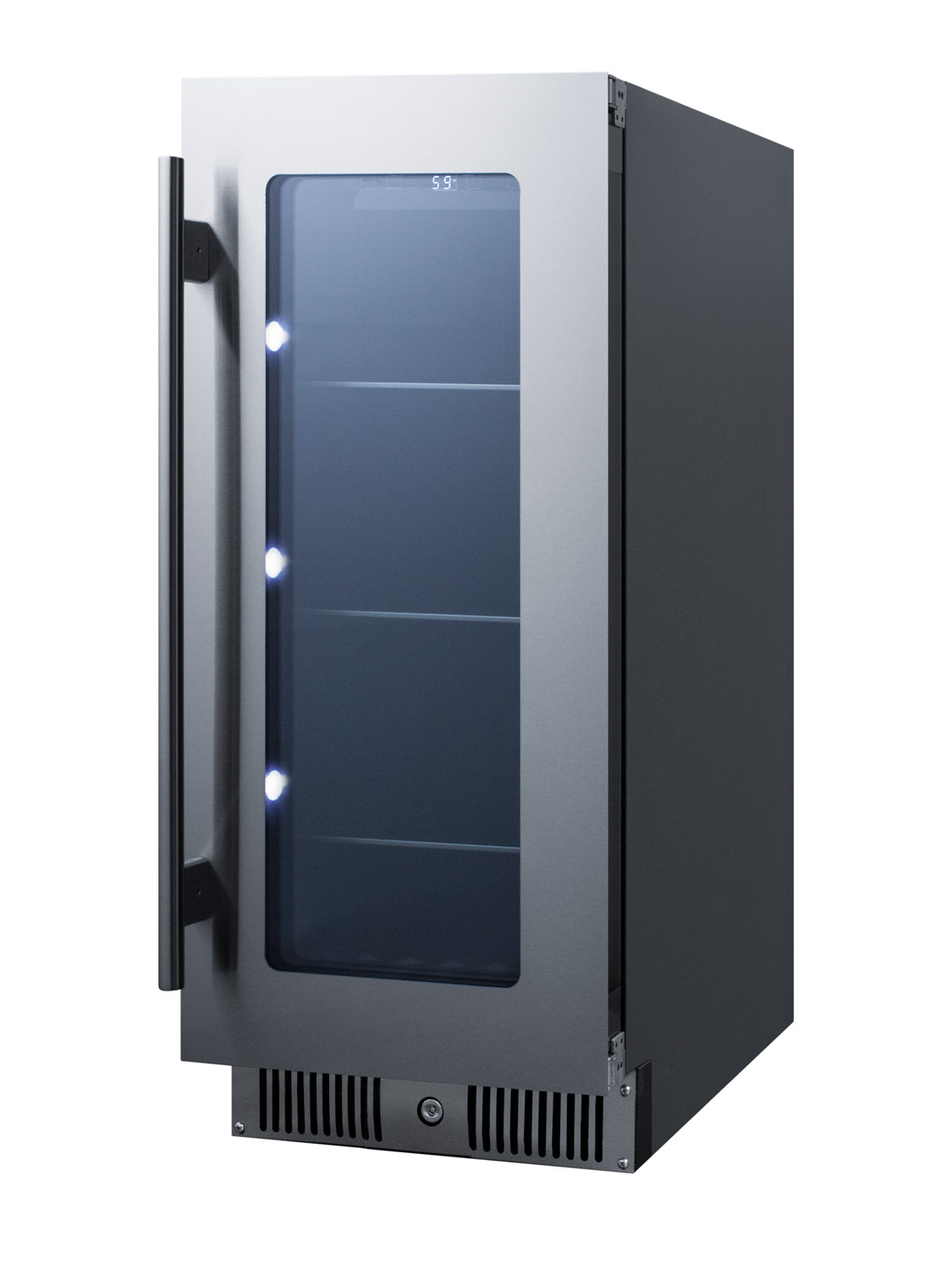 Summit Appliance 14.88'' W Convertible 112 Cans (12 oz.) 2.8 Cubic Feet Beverage Cooler With Glass Door - View 3 | Fridge.com