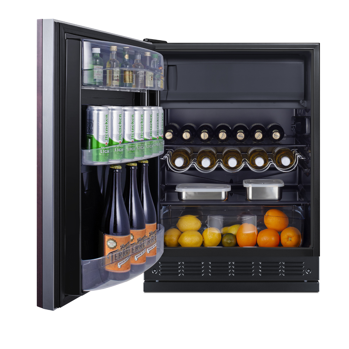 Summit 24 Inch Freestanding Refrigerator CT66BK2SSRSIFLHD - View 3 | Fridge.com
