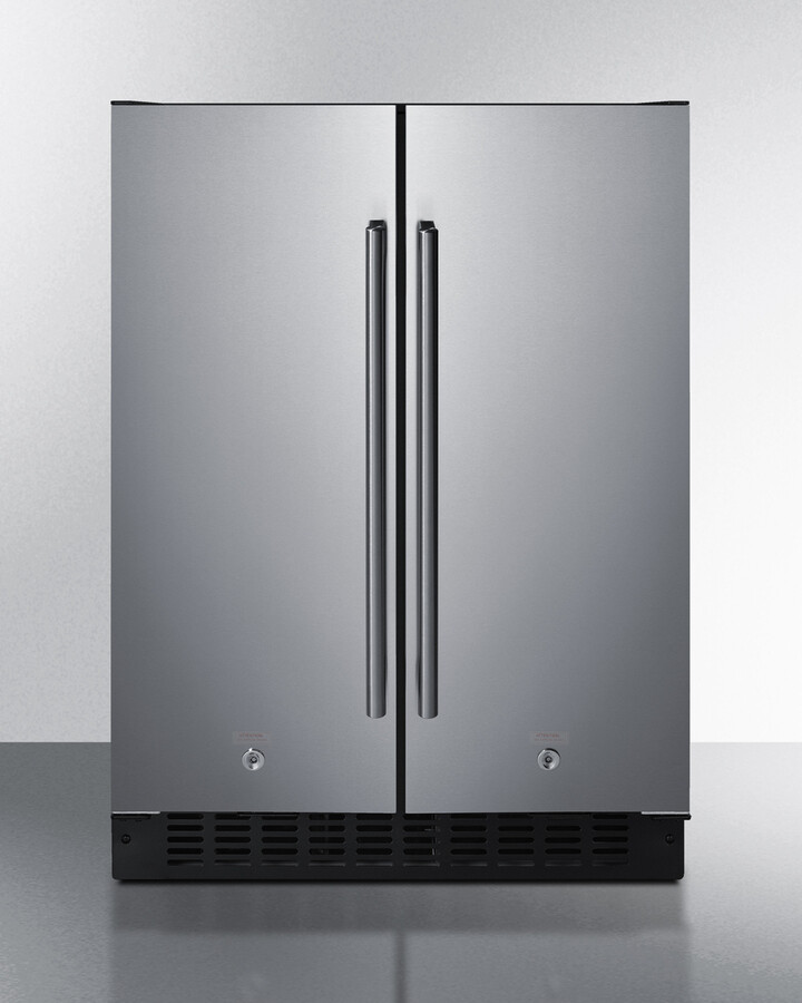 Summit 24 Inch 24" Built In Undercounter Counter Depth French Door Refrigerator FFRF24SS | Fridge.com