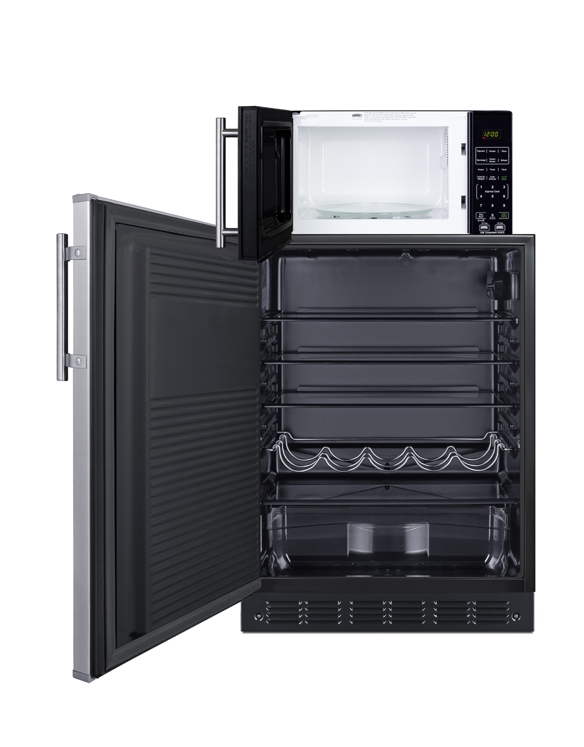 Summit 24 Inch Freestanding Refrigerator MRF708BLSSALHD - View 3 | Fridge.com