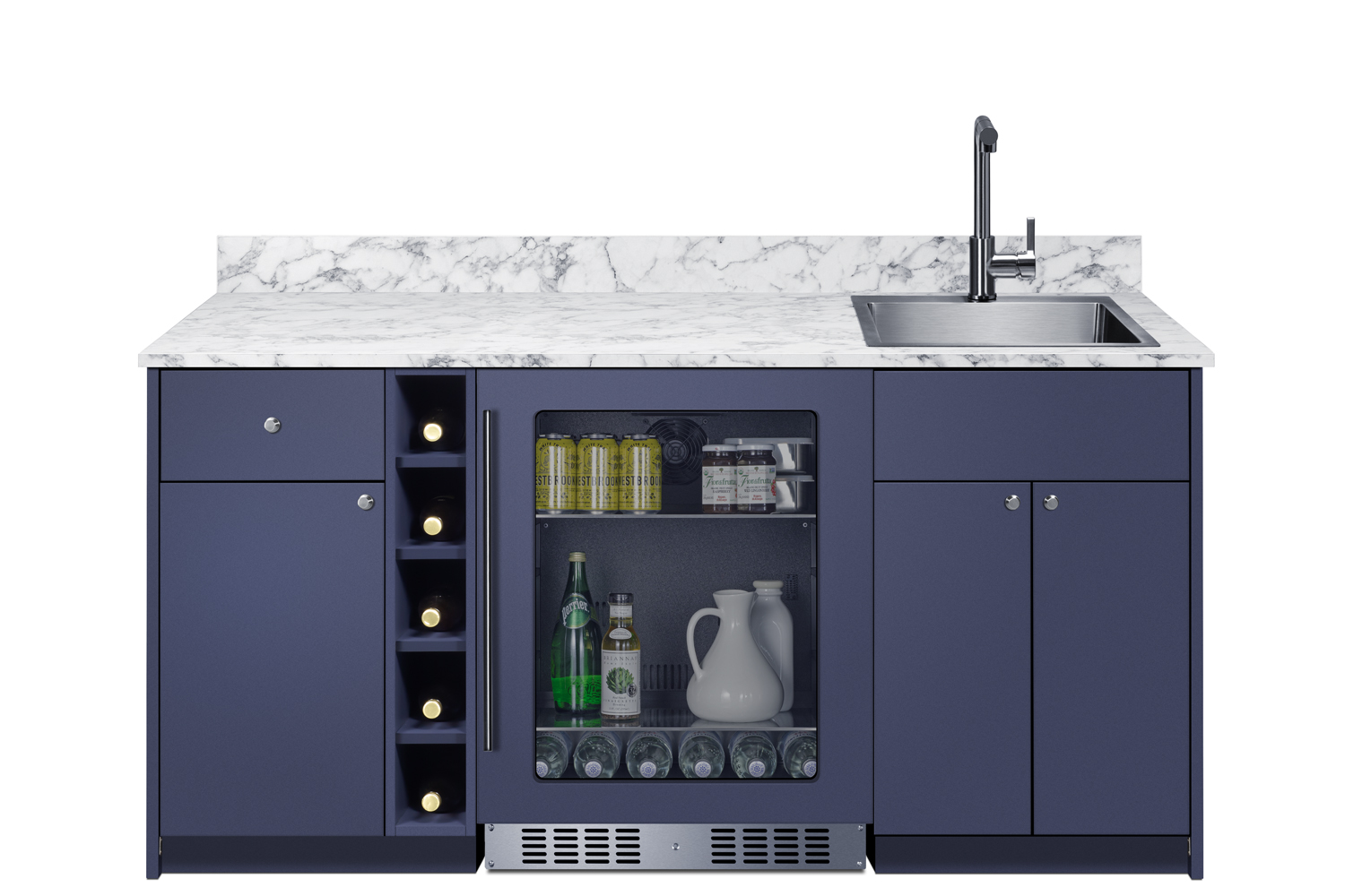 Summit Appliance Oasis Turnkey Wet Bar With Beverage Center, Sink, And Storage, ADA Height - View 2 | Fridge.com