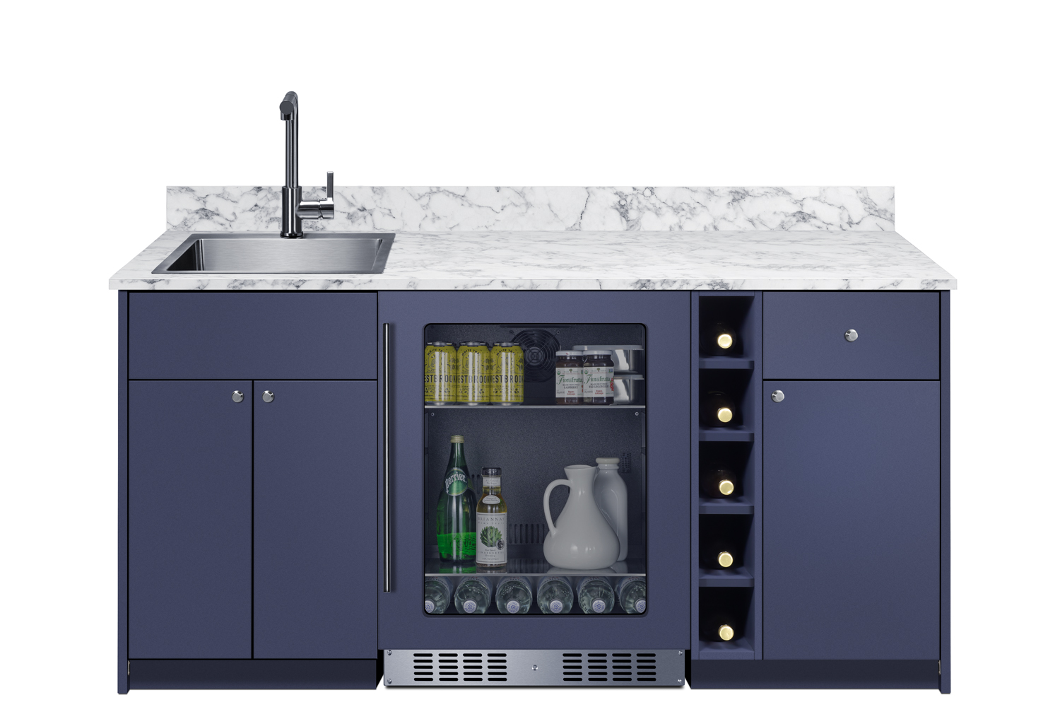 Summit Appliance Oasis Turnkey Wet Bar With Beverage Center, Sink, And Storage, ADA Height - View 2 | Fridge.com