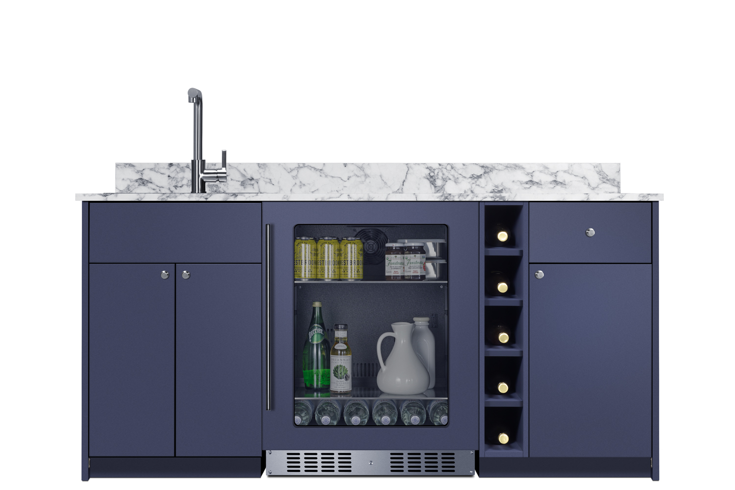 Summit Appliance Oasis Turnkey Wet Bar With Beverage Center, Sink, And Storage, ADA Height - View 3 | Fridge.com