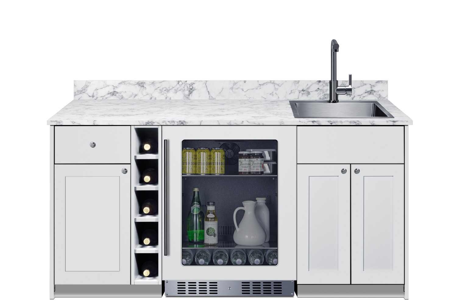 Summit Appliance Oasis Turnkey Wet Bar With Beverage Center, Sink, And Storage, ADA Height - View 2 | Fridge.com