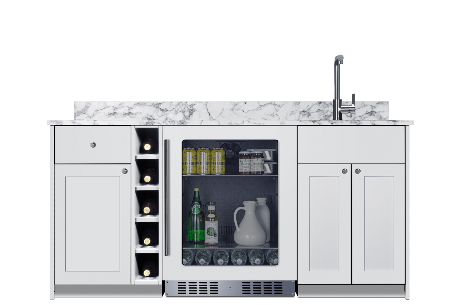 Summit Appliance Oasis Turnkey Wet Bar With Beverage Center, Sink, And Storage, ADA Height - View 3 | Fridge.com