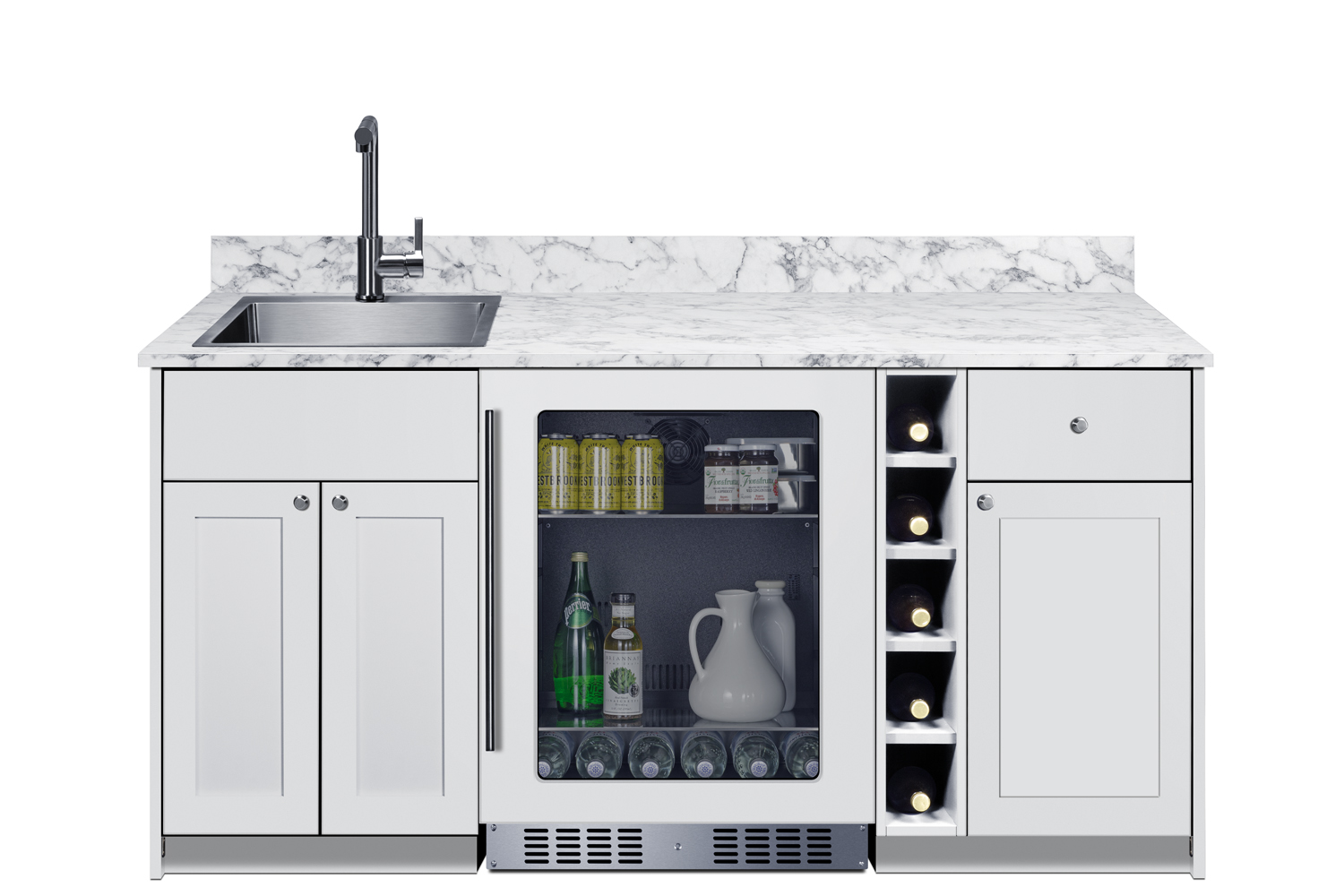Summit Appliance Oasis Turnkey Wet Bar With Beverage Center, Sink, And Storage, ADA Height - View 2 | Fridge.com