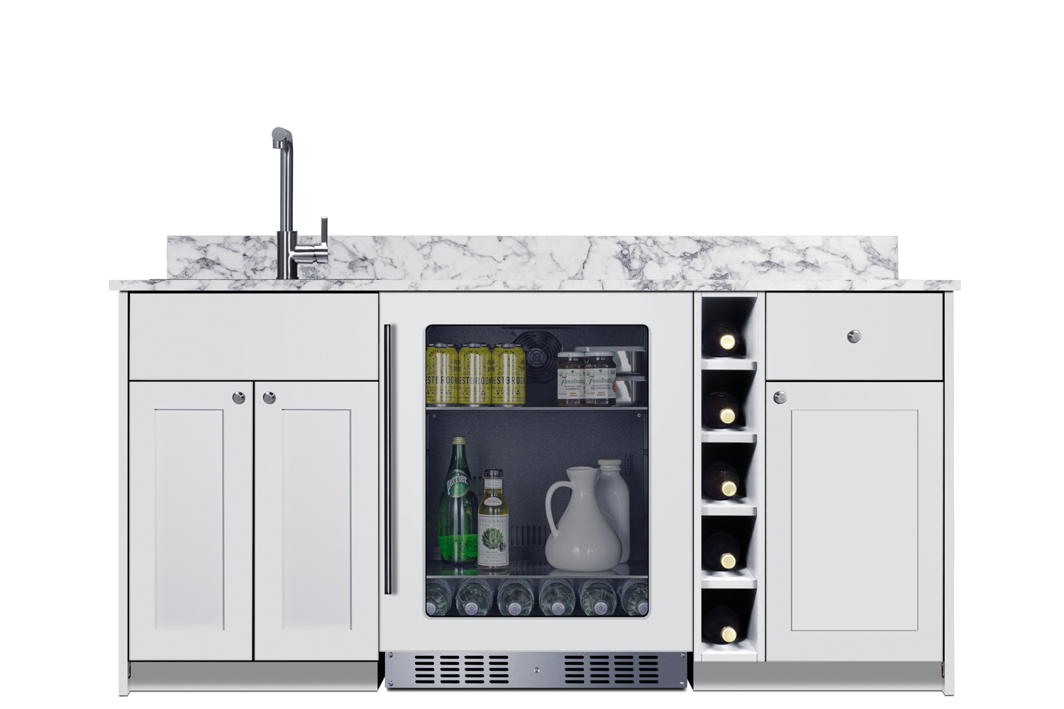 Summit Appliance Oasis Turnkey Wet Bar With Beverage Center, Sink, And Storage, ADA Height - View 3 | Fridge.com