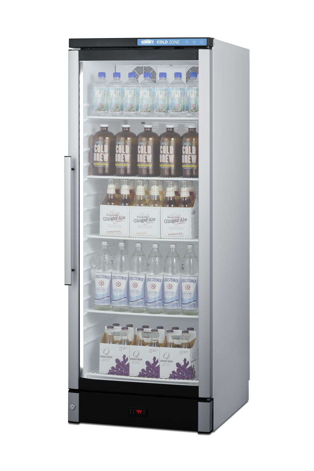 Summit Appliance 23.38'' W Freestanding 308 Cans (12 oz.) 9.9 Cubic Feet Beverage Cooler With Glass Door - View 4 | Fridge.com