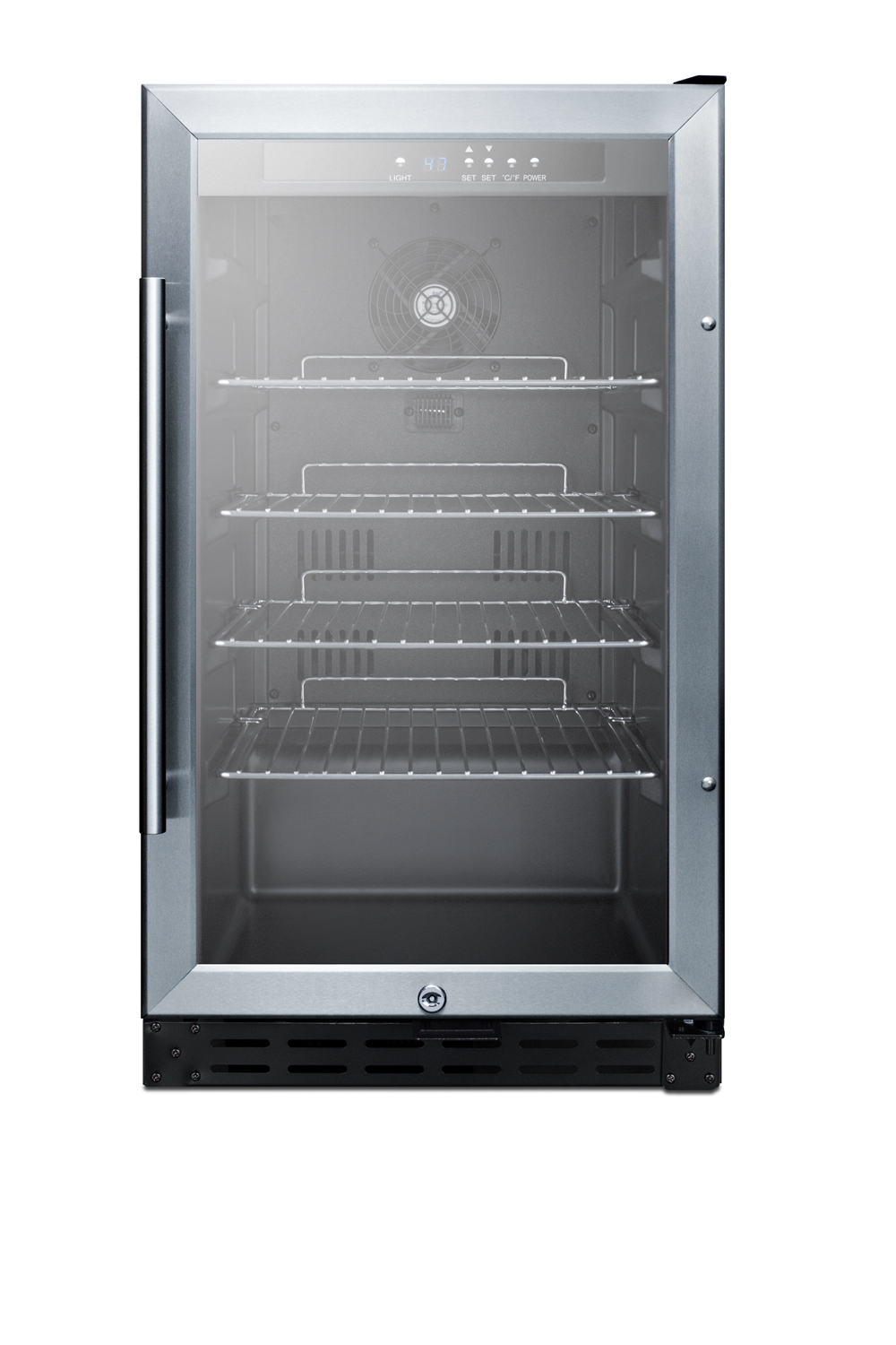 Summit Appliance 17.75'' W Convertible 108 Cans (12 oz.) 2.7 Cubic Feet Beverage Cooler With Reversible Glass Door - View 4 | Fridge.com
