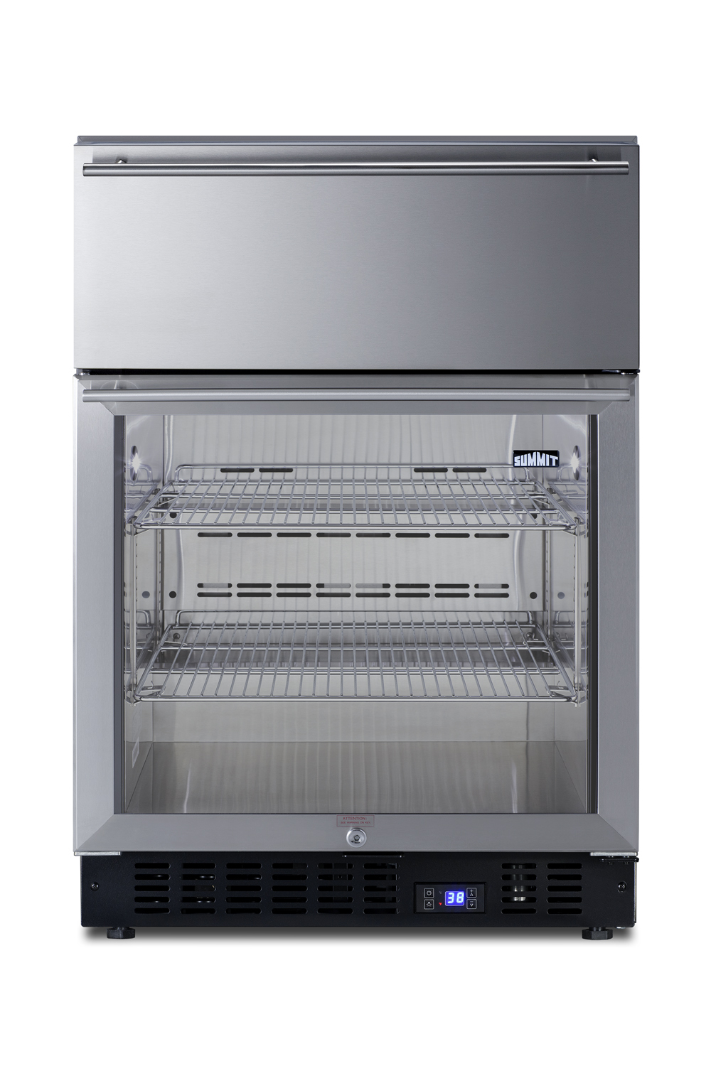 Summit Appliance 23.63'' W 110 Cans (12 oz.) 4.76 Cubic Feet Beverage Cooler With Wine Storage And Reversible Door - View 2 | Fridge.com