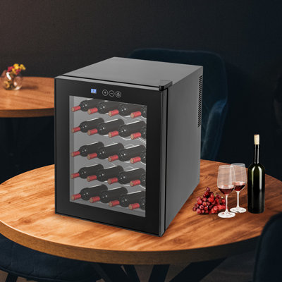 SUNYOU 15.74'' W Freestanding 20 Cans (12 oz.) Beverage Cooler with Wine Storage and Glass Door — FIN-0019658 | Fridge.com