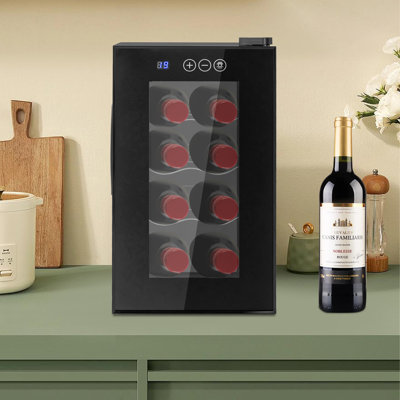 SUNYOU Single Zone 10.16'' Freestanding 8 Bottle Wine Refrigerator | Fridge.com