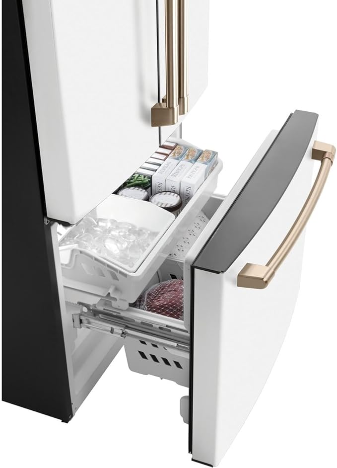 Café CWE19SP4NW2 18.6 cu. ft. French Door Refrigerator In Matte White, Fingerprint Resistant, Counter Depth And Energy Star - View 5 | Fridge.com