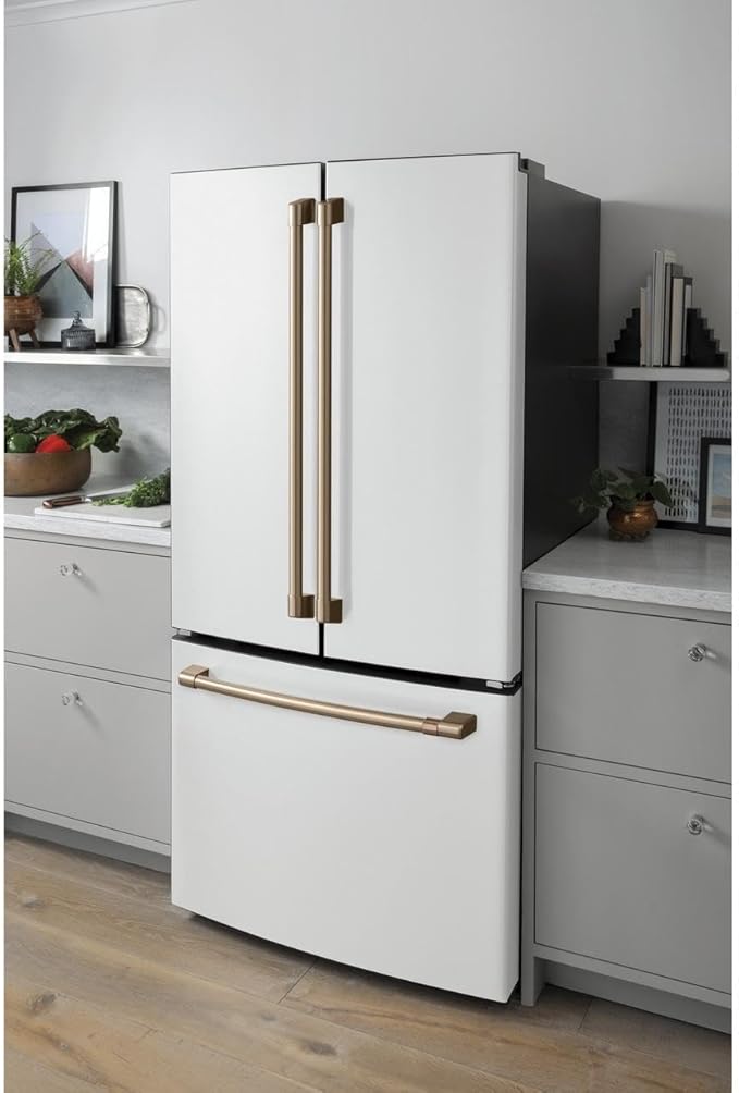 Café CWE19SP4NW2 18.6 cu. ft. French Door Refrigerator In Matte White, Fingerprint Resistant, Counter Depth And Energy Star - View 6 | Fridge.com