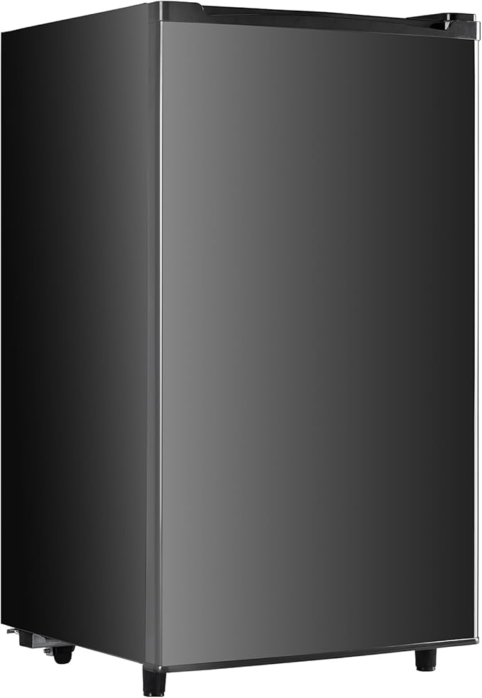 Sweetcrispy 3.2 cu.ft Mini Fridge With Freezer Small Refrigerator Single Door Adjustable Thermostat Energy-Efficient Low Noise, Compact Fridge For Bedroom, Office, Dorm (Black) - View 2 | Fridge.com