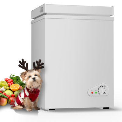 5.0 Cu Ft Compact Chest Freezer, Garage Ready Deep Freezer with 7 Level Adjustable Thermostat | Fridge.com